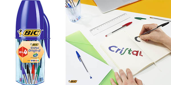 Chollo Pack x20 Bolígrafos BIC Cristal Original de punta media de 1 mm por sólo 5,44€ (36% de descuento)