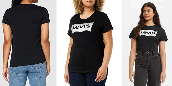 Chollo Camiseta Levi’s The Holiday Black Graph para mujer por sólo 14,50€ (-52%)