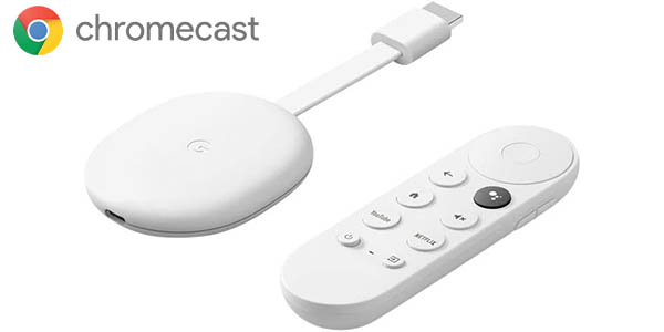 Chollo Reproductor multimedia Google Chromecast con Google TV (4K) por sólo 49,99€ con envío gratis (-29%)