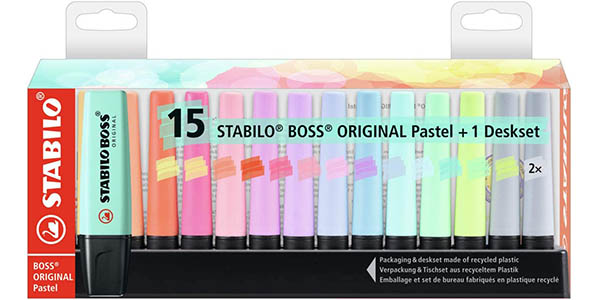 Chollo Set Stabilo Boss Original de 15 marcadores pastel por sólo 11,88€ (-47%)