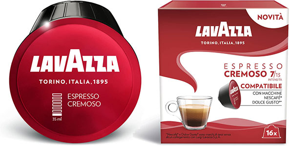 Chollo Pack de 96 cápsulas de café Lavazza Espresso Cremoso compatible con Dolce Gusto por sólo 20,50€ (-32%) ¡Sólo 0,21€ la cápsula!