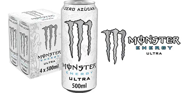 Chollo Pack de 4 latas de Monster Energy Ultra White de 500 ml por sólo 5,24€ (1,31€ cada una)