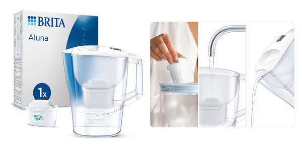 Chollo Jarra Brita Aluna con cartucho MAXTRA PRO All-in-1 incluido por sólo 12,49€ (36% de descuento)