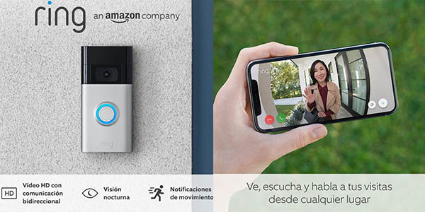 Chollo Videoportero inteligente Ring Video Doorbell (2ªGen) por sólo 59,99€ con envío gratis (40% de descuento)