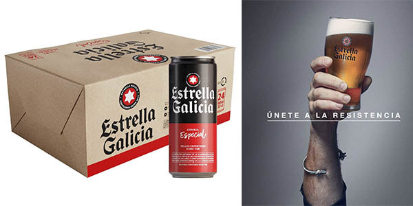 Chollo Pack x24 latas Estrella Galicia Cerveza Especial de 330 ml por sólo 16€ (-20%)