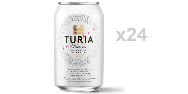 Chollo Pack x24 latas Cerveza Tostada Turia Märzen de 330 ml por sólo 14,97€ (-21%) ¡Sólo 0,62€ la unidad!