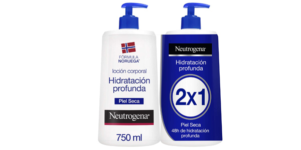 Chollo Pack x2 Loción corporal Neutrogena Hidratación Profunda para piel seca de 750 ml por sólo 12,49€ (-38%) ¡Sólo 6,24€ la unidad!