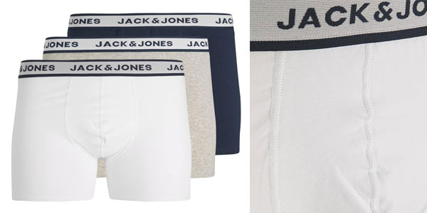 Chollo Pack de 3 bóxers Jack & Jones por sólo 9,48€ (-44%)