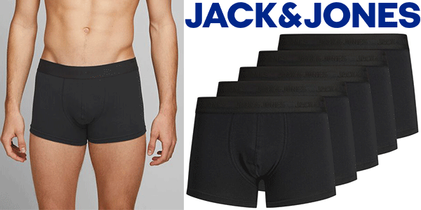 Chollo Pack de 5 bóxers Jack & Jones Jachuey para hombre por sólo 22,89€ (-35%)