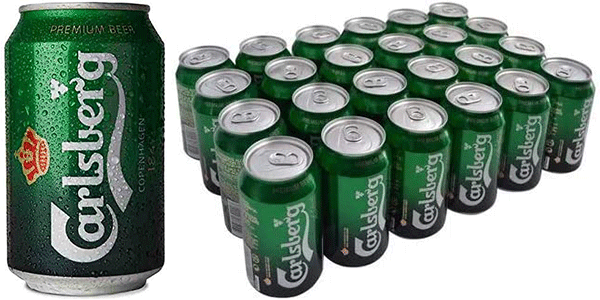 Chollo Pack de 24 latas de cerveza Carlsberg de 33 cl por sólo 14,19€ (-25%) ¡Sólo 0,59€ cada una!