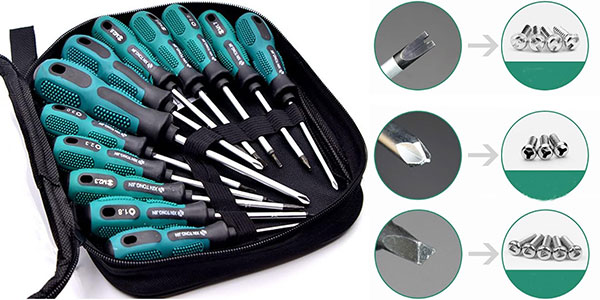 Chollo Kit de 12 destornilladores magnéticos Fongmore por sólo 15,99€ (-20%)