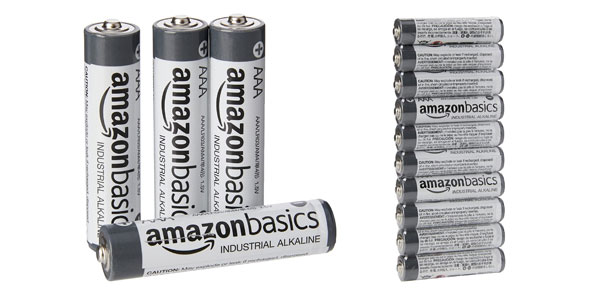 Chollo Pack x40 Pilas alcalinas AAA AmazonBasics de uso industrial por sólo 9,14€ (-16%) ¡Sólo 0,20€ cada una!