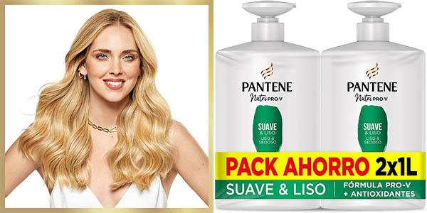 Chollo Pack x2 Champú Pantene Nutri Pro-V Suave y Liso de 1 litro por sólo 15,99€ (32% de descuento)