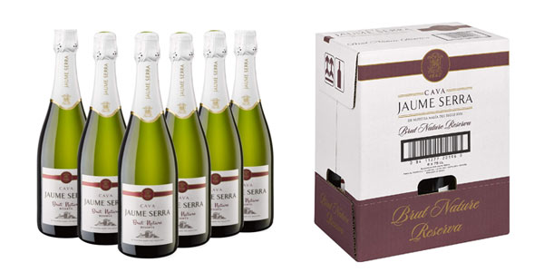 Chollo Set x6 Botellas Cava Jaume Serra Brut Nature Reserva de 750 ml por sólo 17,85€ (-15%) ¡2,96€ cada botella!