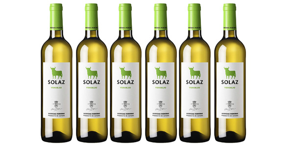 Chollo Pack x6 Vino Solaz Blanco 100% Verdejo de 750 ml por sólo 14,42€ (-41%) ¡A 2,41€ la botella!