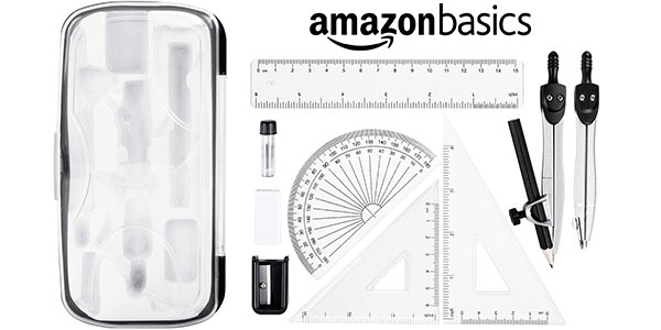 Chollo Kit escolar Amazon Basics de 10 piezas para matemáticas por sólo 5,26€ (-31%)