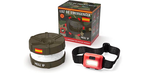 Chollo Pack Luz LED emergencia iWotto E light V-16 homologada por la DGT + frontal LED por sólo 10,80€ (20% de descuento)