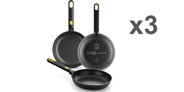 Chollo Set x3 Sartenes BRA Daily Pro (20-24-28 cm) para todo tipo de cocinas por sólo 45,99€ con envío gratis (-39%)