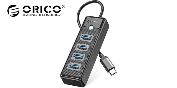 Chollo HUB USB-C ORICO de 4 puertos de alta velocidad por sólo 7,94€ (-47%)