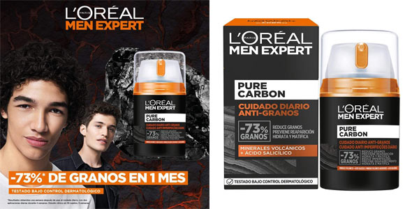 Chollo Crema anti granos L’Oréal Paris Men Expert Pure Carbon de 50 ml para hombre por sólo 5,67€ (-40%)