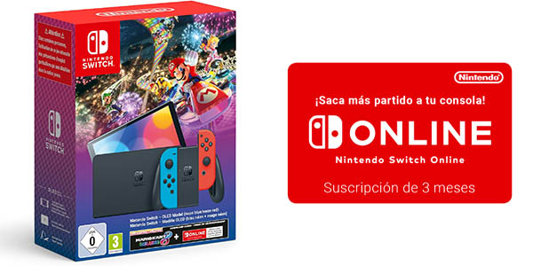 Chollo Nintendo Switch OLED + Mario Kart 8 Deluxe + 3 meses Switch online por sólo 319€ con envío gratis (-24%) ¡CORRE!