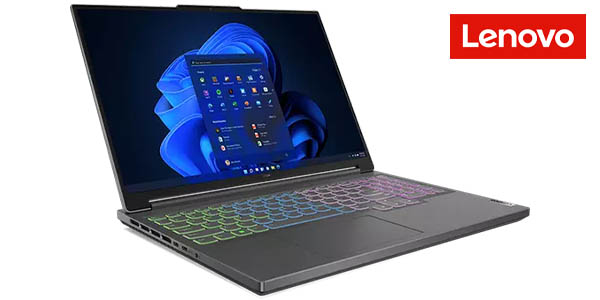 Chollo Portátil Lenovo Legion Slim 5 16 (Ryzen 7, 16 GB, 512 GB SSD, RTX 4050, sin SO) por sólo 999€ con cupón descuento (-23%)