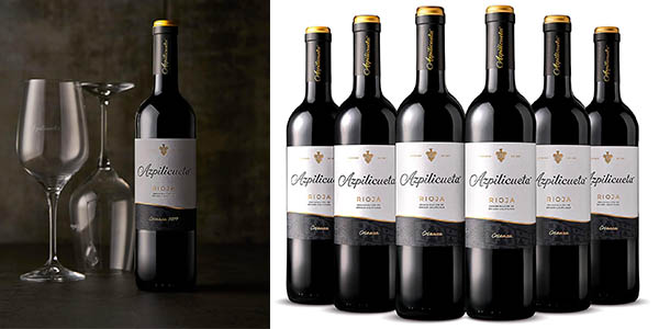 Chollo Pack x6 botellas de vino Azpilicueta Crianza Rioja por solo 39,45€ con envío gratis (-25%)