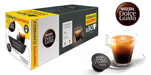 Chollo Pack x90 Cápsulas de café Nescafé Dolce Gusto Espresso Intenso por sólo 20,99€ (-15%) ¡A 0,23€ cada una!