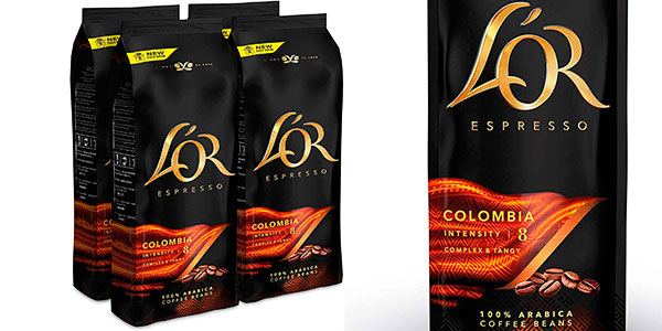 Chollo Pack de 2 kg de café en grano L’Or Colombia por sólo 30,33€ con envío gratis (7,58€ el paquete de 500 g)