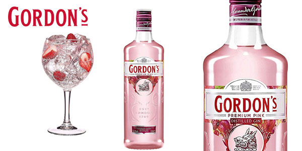 Chollo Ginebra rosa Gordon’s Premium Pink Distilled Gin de 700 ml por sólo 9,84€ (36% de descuento)