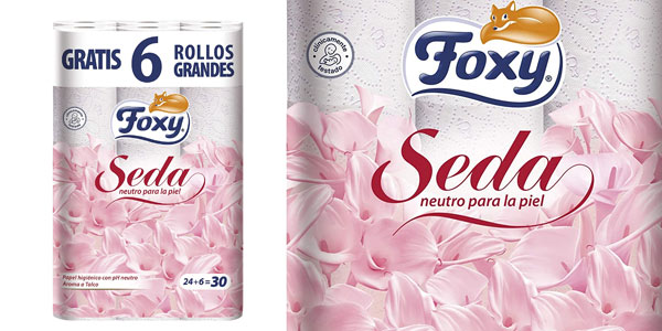 Chollo Pack 30 rollos papel higiénico Foxy Seda por sólo 14,99€ (-35%) ¡A 0,49€ la unidad!