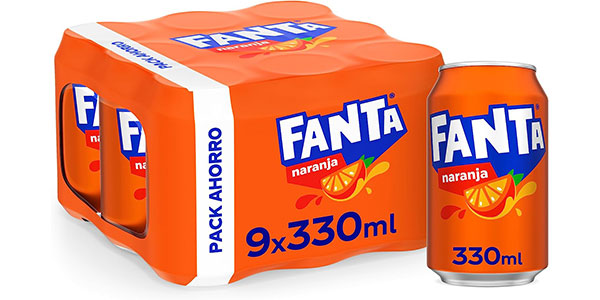 Chollo Pack de 9 latas de Fanta Naranja de 33 cl por sólo 5,31€ ¡0,59€ cada una!