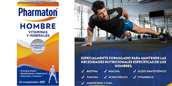 Chollo Multivitaminas Pharmaton Hombre de 30 comprimidos por sólo 8,20€ (-37%)