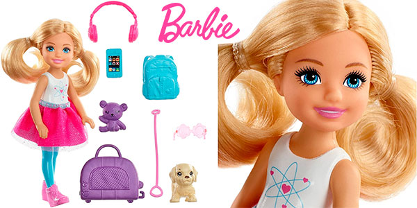 Chollo Muñeca Barbie Chelsea Vamos de viaje con perrito por sólo 9,83€ (51% de descuento)