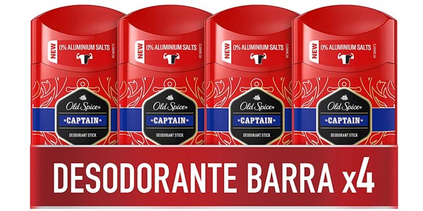 Chollo Pack x4 Desodorante en barra Old Spice Captain de 50 ml para hombre por sólo 9,99€ (-22%)