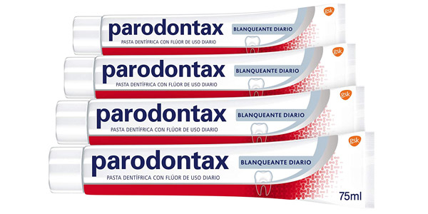 Chollo Pack x4 Dentífricos Parodontax blanqueante diario de 75 ml por sólo 13,16€ (27% de descuento)