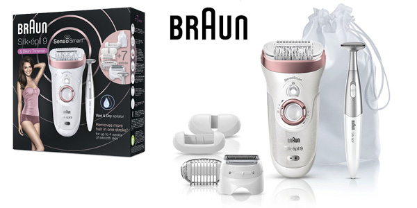 Chollo Depiladora inalámbrica Braun Silk-épil 9 9/890 SensorSmart con 7 accesorios por sólo 99,99€ con envío gratis (-49%)