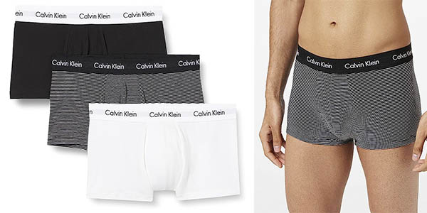 Chollo Pack x3 Bóxers Calvin Klein Low Rise Trunk para hombre por sólo 23,96€ con cupón descuento (-45%)