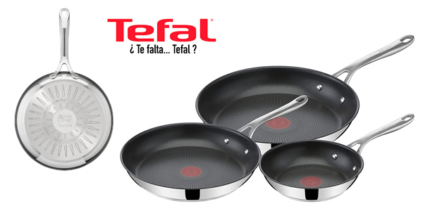 Chollo Pack x 3 Sartenes Tefal Jaimie Oliver de 20, 24 y 28 cm por sólo 79,99€ con envío gratis (-48%)