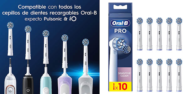 Chollo Pack x10 Recambios Cabezal Braun Oral-B Sensitive Clean por sólo 29,99€ con envío gratis (32% de descuento)