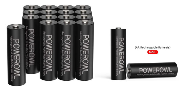 Chollo Pack x8 Pilas recargables Powerowl AA 2800 mAh por sólo 12,79€ con cupón descuento ¡Sólo 1,59€ cada una!