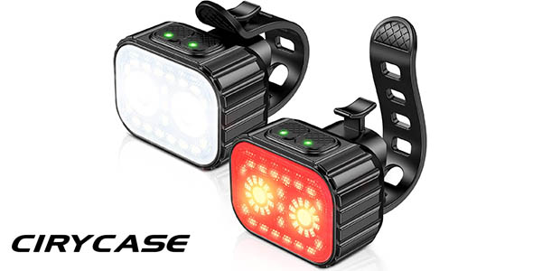 Chollo Set de luces LED Cirycase impermeables y recargables para bicicleta por sólo 15,19€ (24% de descuento)