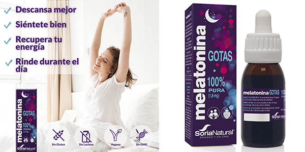 Chollo Melatonina pura Soria Natural en gotas por sólo 4,66€ (-48%)