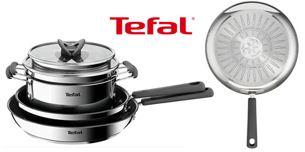 Chollo Pack Tefal OPTI’SPACE con 2 sartenes y 2 ollas y tapas por solo 80€ con cupón descuento (-20%)