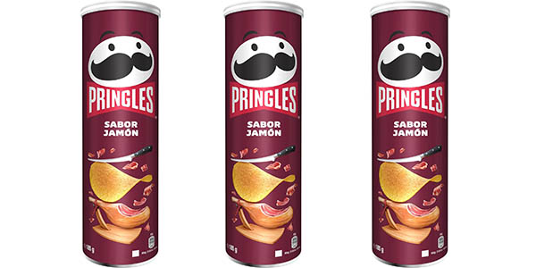 Chollo 3 botes de Pringles Jamón de 185g por solo 5,38€ con 3×2 (-30%)