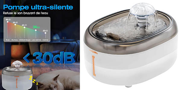 Chollo Fuente de agua Wopet W300 de 2 litros para gatos por sólo 9,99€ (50% de descuento)