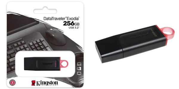 Chollo Pack x3 Pendrives Kingston DataTraveler Exodia DTX USB 3.2 Gen 1 de 64 GB por sólo 11,01€ (3,67€ cada uno)