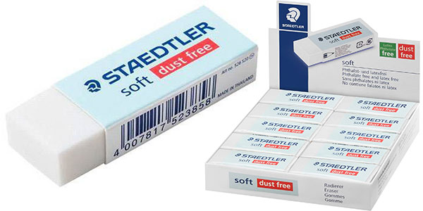 Chollo Pack de 20 gomas de borrar Staedtler Soft por sólo 5,33€ ¡0,26€ c/u!