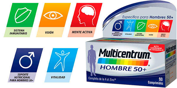 Chollo Complemento alimenticio Multicentrum Hombre 50+ de 90 comprimidos por sólo 21,60€ (-29%)