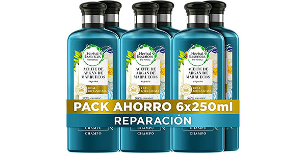 Chollo Pack x6 Champú reparador Herbal Essences Aceite de Argán de Marruecos por sólo 12,99€ (28% de descuento)